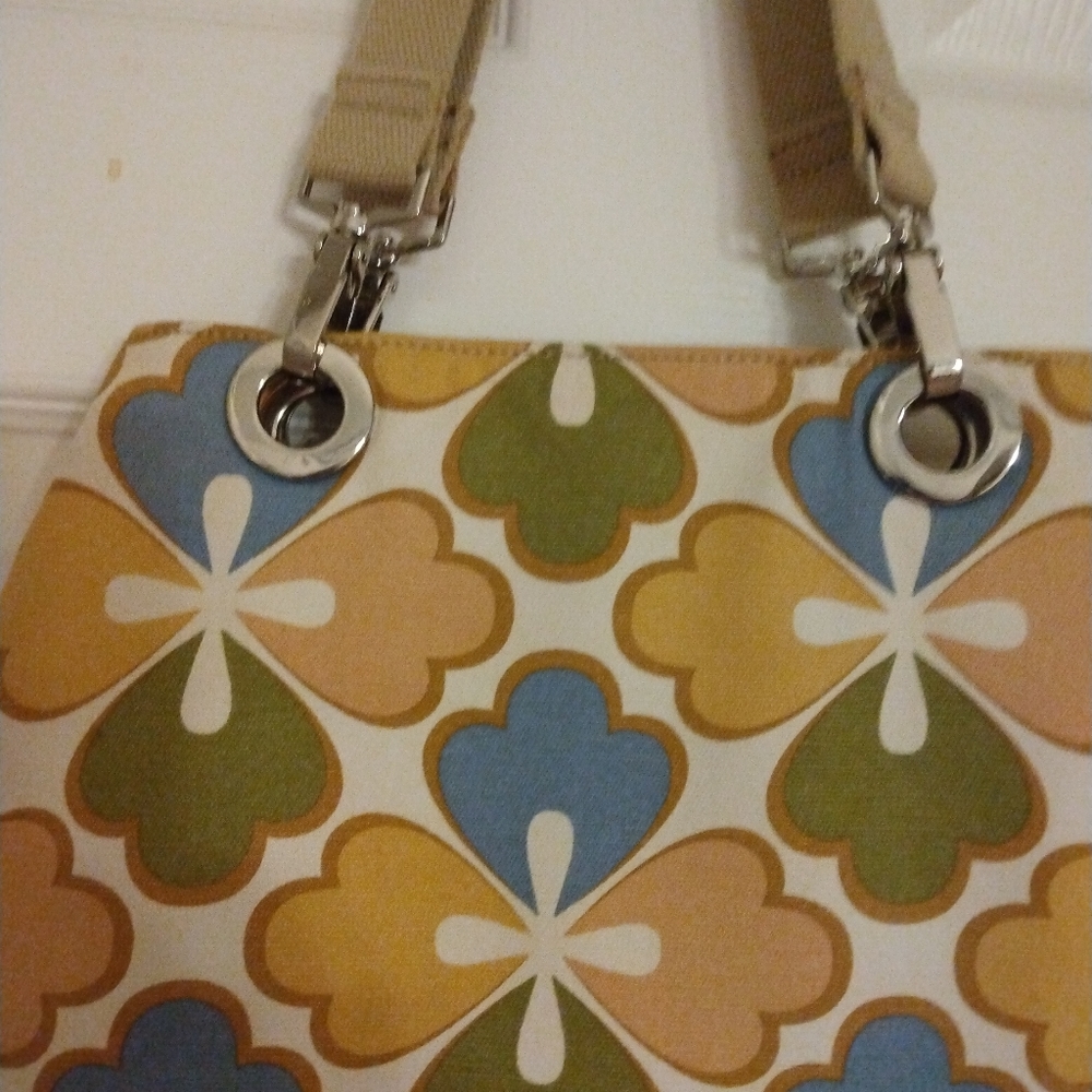 Caribbean Joe Flowered Tote Bag 4X12 in. High.